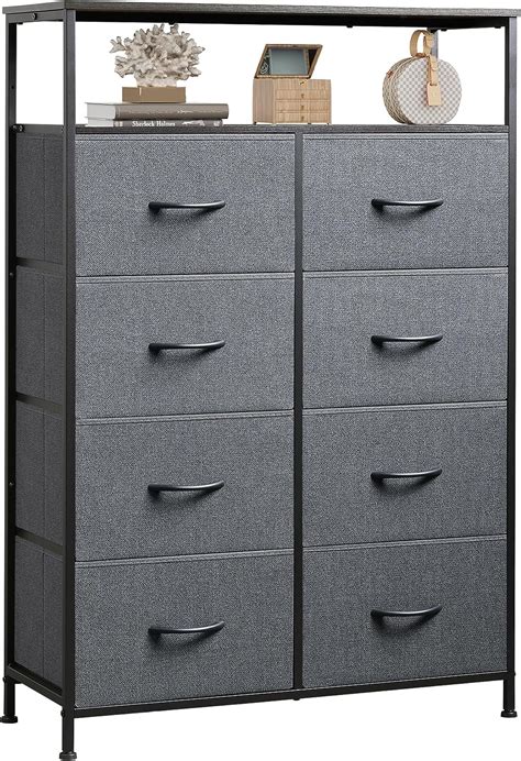 WLIVE Tall Fabric Dresser with 8 Drawers, Storage 